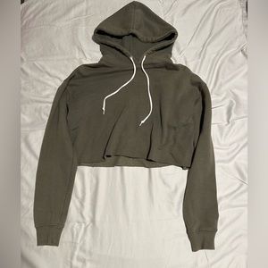 cropped olive hoodie